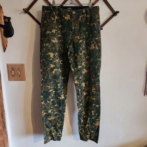 A.P.C. Mens Camo Pant Green Small 30 X 31.5